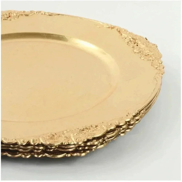 NWOT Vintage Acrylic Charger Plates, Gold - Set of 4 - Picture 2 of 6